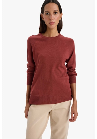 Defacto Relax Fit Bisiklet Yaka Kazak I6913az25wnbn320 Kahve