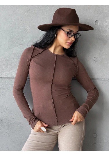Innstyle Dar Kesim Uzun Kollu Bluz 482598031 Mocha