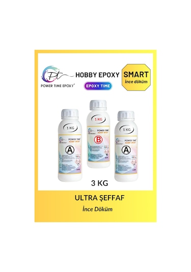 3 Kg Hobi Epoxy Smart/ Şeffaf Epoksi Reçine Ince Döküm
