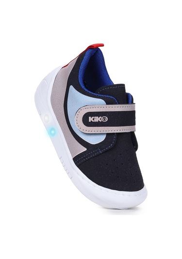 Kiko Kids Kugan Cırtlı Işıklı Erkek Bebek Yürüyüş Spor Ayakkabı Lacivert - Mavi Lacivert - Mavi