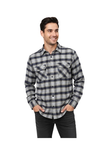 Wolente Erkek Kışlık Çift Cep Kapaklı Gömlek Bgl-st04933 Bej