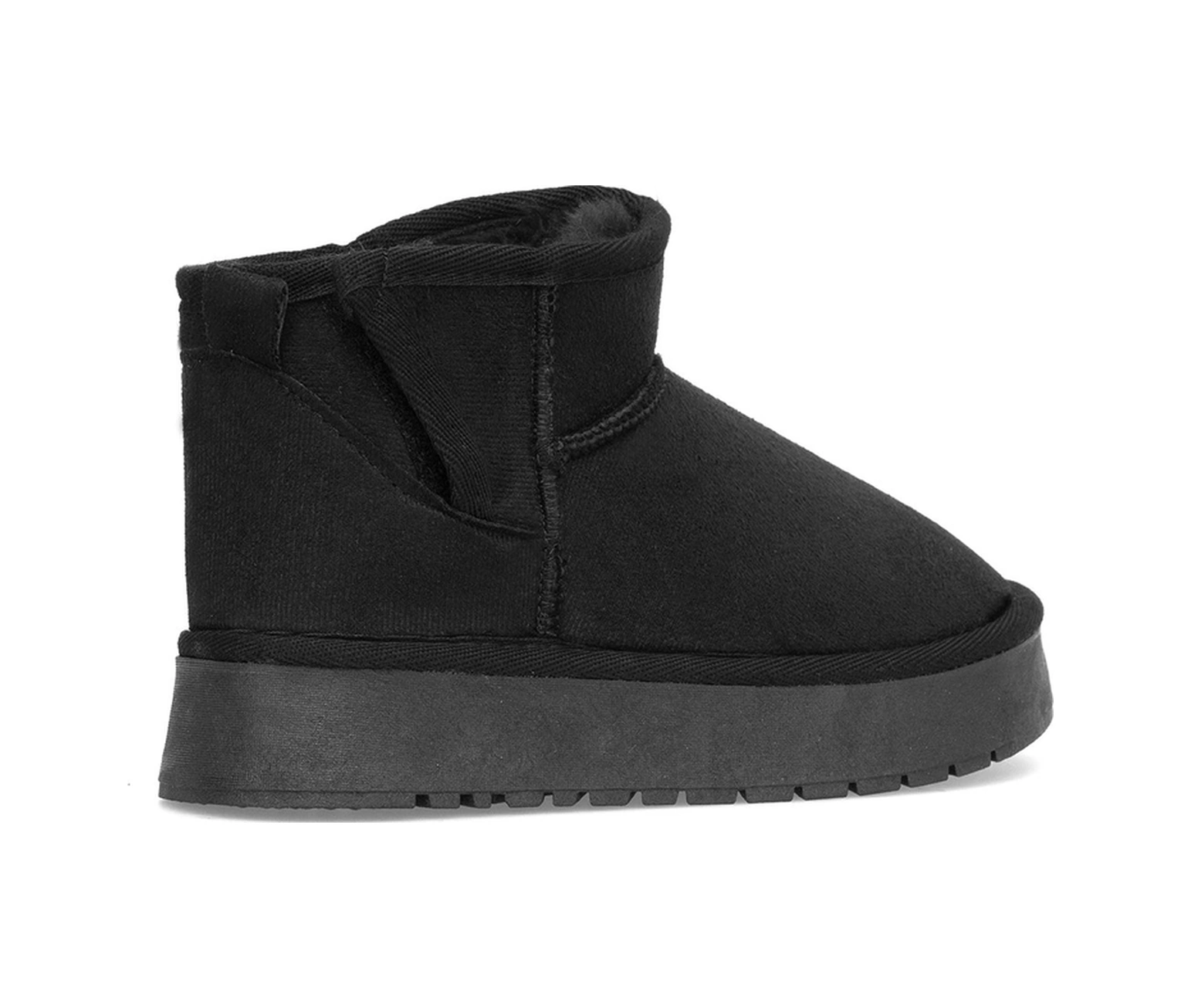 Elit Asnlg2112 Erkek Çocuk Ugg Düz Bot Siyah Siyah