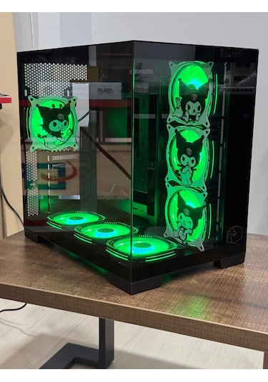 Gametech Kuromi Karakterli 7 Rgb Fanlı Akvaryum Kasa Siyah
