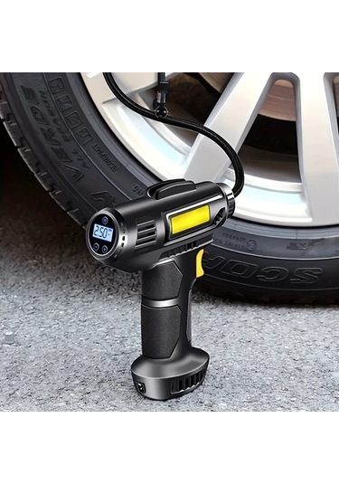 Challenger Siyah 150psı Taşınabilir Hava Kompresörü Araba Lastiği Basınç Göstergeli Işıklı Şişirme Pompası