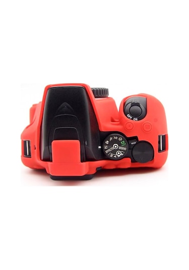 Sanger Silikon Kılıf Nikon D3500 Uyumlu Kırmızı