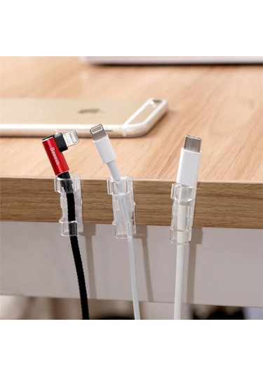 Kablo Sabitleyici Klipsler 60 Adet Kablo Düzenleyici Duvar Fayans Cam Kablo Tutucu Yapışkanlı Klips