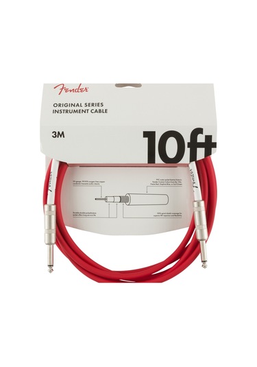 Fender Fiesta Red 3 Metre Jack Kablo