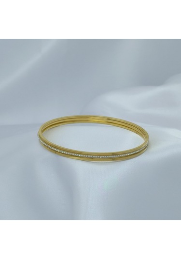 Yeni Sezon Vip Özel Seri Paslanmaz Çelik Altın Kaplama 3'lü Ajda Kadın Bileklik Gold