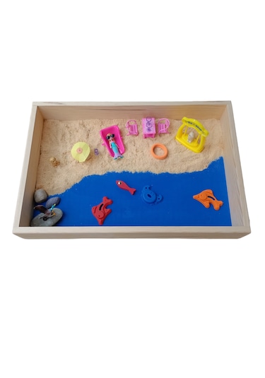 Eğitici Ahşap Kum Tepsisi Büyük