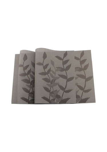 Kahverengi 6 Adet Pvc Masa Paspasları Kaymaz Su Geçirmez Placemats Yaprak Çiçek Ağacı Masa Dekoratif Paspaslar Mutfak Aksesuarları Kahverengi