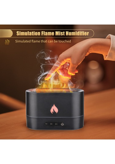 Tenfowee 250ml Usb Nemlendirici Aromaterapi Difüzörü, Simülasyon Alevli Gece Lambası, Otomatik Zamanlayıcılı, Ev Ve Ofis İçin