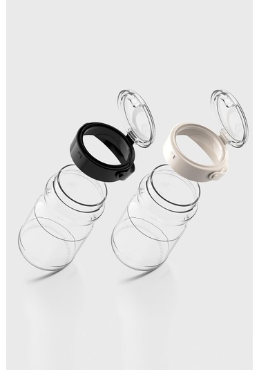 Renga Mono 1700 Ml 2'li Cam Kavanoz Seti 131072 Siyah-bej Renkli