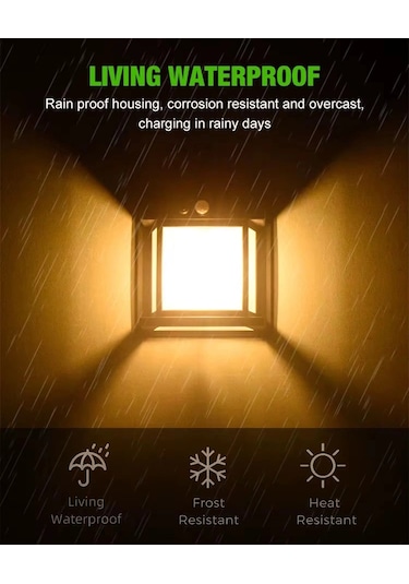 Fithome Or-228 Hareket Sensörlü Su Geçirmez Solar Bahçe Aydınlatma Duvar Lambası 1