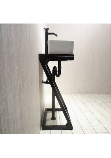Lavabo Altlığı Lavabo Dolabı Metal Ayaklı Evye Çok Renkli