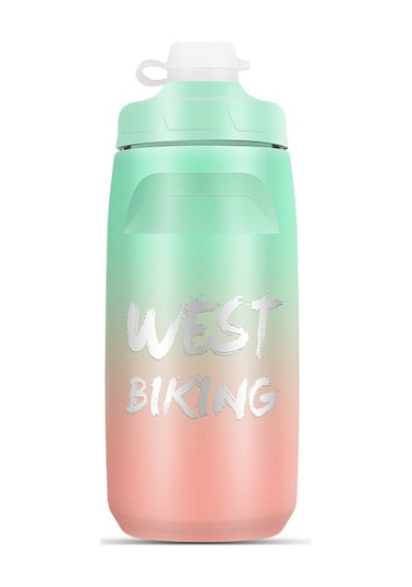 Batı Bisiklet 620ml Bisiklet Su Şişesi Taşınabilir Açık Bisiklet Su Bardağı, Renk: Yeşil Pembe Degrade Diğer
