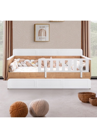 Mira Çocuk Odası Takımı, Mira Yavrulu Karyola, Berlin 3 Kapaklı Dolap - Ceviz Renkli
