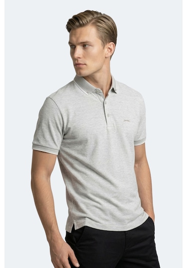 Slazenger Zeru Erkek Polo Yaka Gri Tişört