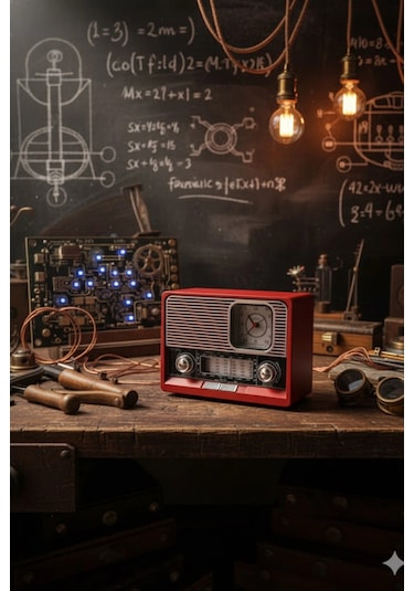 Blackbird Kırmızı Ktf-1647 Nostaljik Ahşap Görünümlü Fm Radyo Usb/tf Kart Mp3 El Feneri