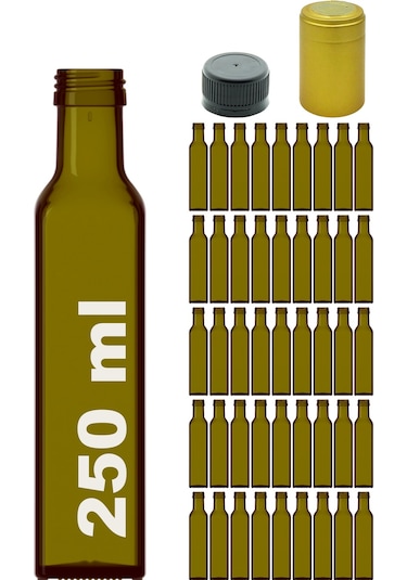 Afracam Maraska Yeşil 250 ML Cam Şişe Kapak Kapüşon 45 Adet