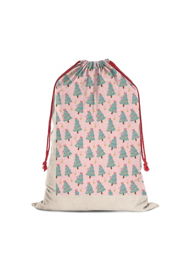 Büyük Noel Baba Hediye Çantası, Pamuklu Kordonlu, Yeniden Kullanılabilir Noel Ağacı Kurdele