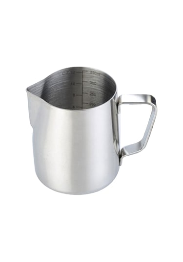 Qingmipy 304 Paslanmaz Çelik Süt Köpürtme Sürahisi - 350ml Espresso Ve Latte Sanatı İçin Mükemmel Gümüş