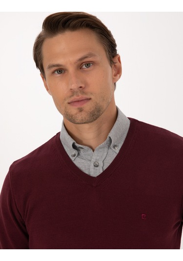 Pierre Cardin Erkek Koyu Bordo Kazak /triko 50314190-vr175 Koyu Bordo