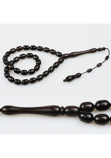 Sistemli Abanoz Tesbih (8 x 12 mm) TP001659