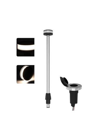 Krom Bayrak Direği Ledli Soketli 12v 80 Cm