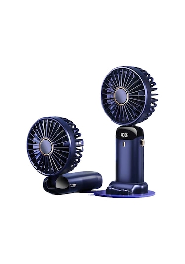 Oloey Dijital Ekranlı Usb Şarjlı 5 Kademeli Taşınabilir Mini Katlanır El Fanı Vantilatör