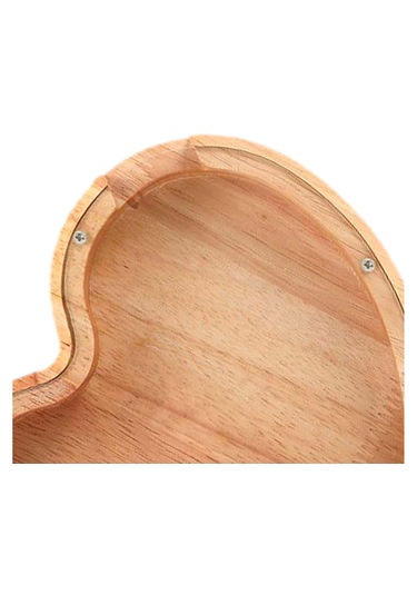 Dolıty Ahşap Kumbara Para Bankası Kalp Şekilli Bozuk Kutusu 12,8cmx12,8cmx2,8cm