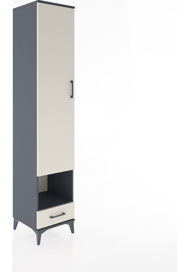 Hyperion Dolap 4 Raflı Tek Çekmeceli Tek Askılı 44x44x221 Ant... Antrasit