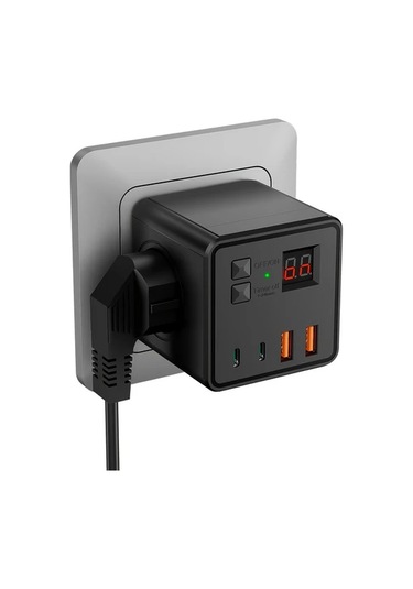 Motion003 7'li Çoklu Priz Küpü Siyah 3 Ac 2 Usb 2 Tip-c Zamanlayıcı 220-240v 10a Ev Ofis