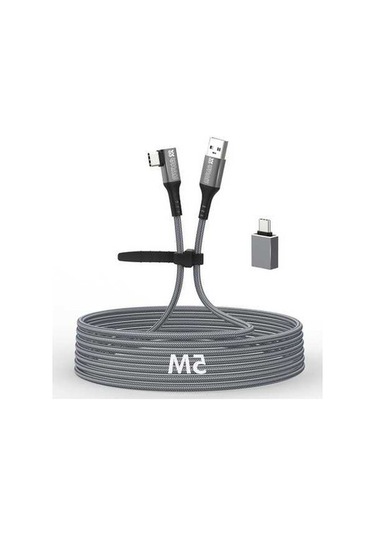 Pazly Amvr Tylc2 5m Vr Kulaklık Veri Kablosu Dirsek Tip-c Yüksek Hızlı Usb3.2 Örgülü Şarj Kablosu, Kullanıcı Dostu Dirsek Tasarımı