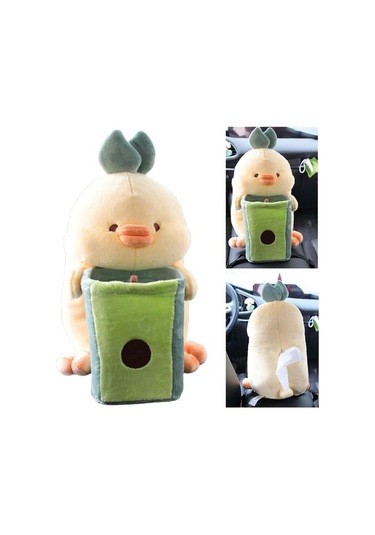 Createtech Yumuşak Ördek Peluş Oyuncak Sevimli Suntek Kutusu Çöp Araba Tp Çok Renkli