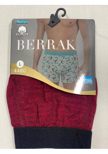 Nivemeshome 4480 Erkek Lycralı Cotton Boxer Kırmızı Desenli L Berrak Çok Renkli