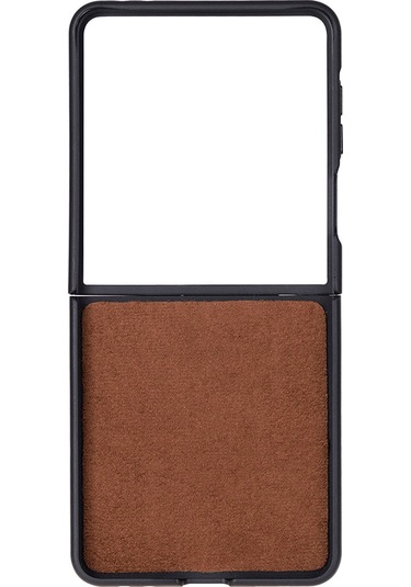 Bloomcase Flex Cool Tan Hakiki Deri Samsung Galaxy Uyumlu Z Flip 7 Kılıf 6.9"-4.1" Taba