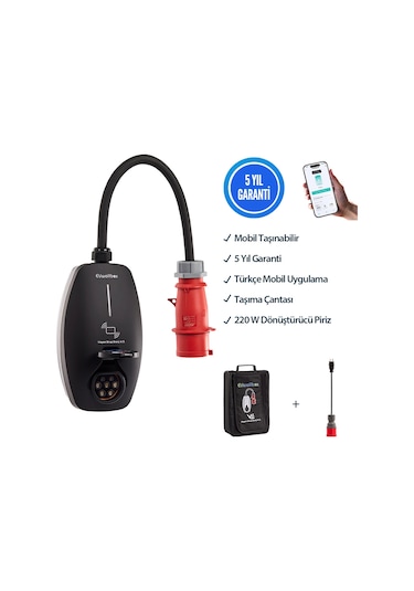 Evwallbox 22 Kw Mobil Taşınabilir Elektrikli Araç Şarj Cihazı