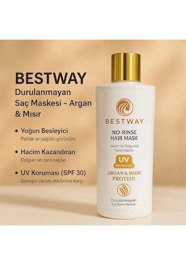 Bestway Argan Mısır Durulanmayan Saç Maskesi
