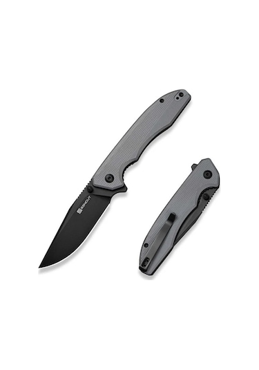 Sencut Sylor Gray G10 Handle Black D2 Blade Kamp Çakı Gri