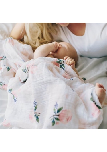 Dolıty Yumuşak Muslin Bebek Kundaklama Battaniye Yenidoğan Gül Gül Çok Renkli