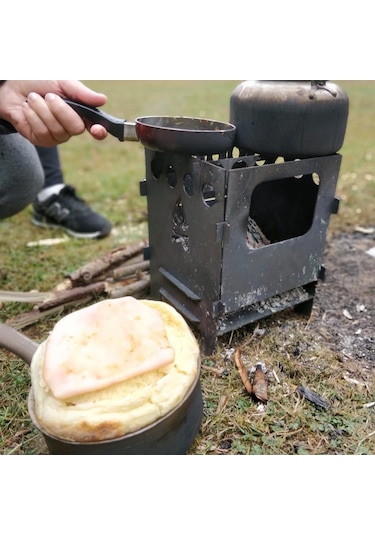 XL Ateş Kutusu Çok Yakıtlı Taşınabilir Katlanır Kamp Ocağı Çınar Extreme Çok Renkli