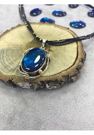 Sedef Taşlı Gümüş Kolye 925 Ayar (512656524)