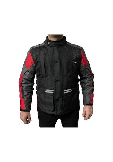 Venom Tourex 4 Mevsim Motosiklet Montu Gri - Siyah - Kırmızı