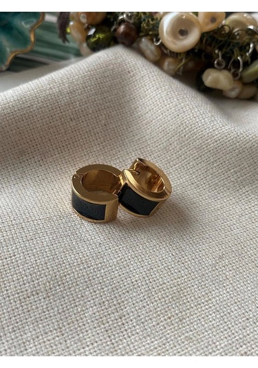 Çelik Black Halka Küpe Çok Renkli