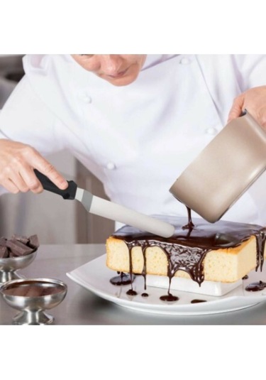 Periboia Eğik Pasta Sıvama Spatulası Metal 33 Cm Beyaz