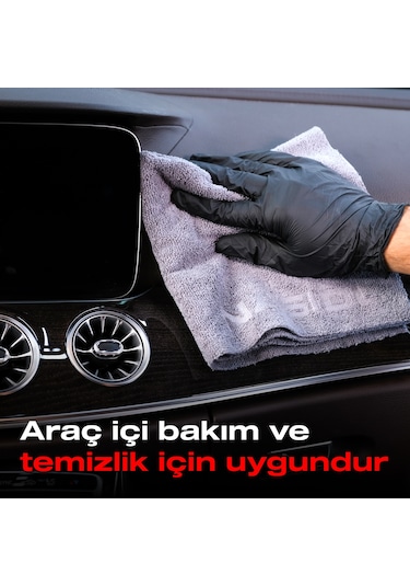 Nasiol Wipe&Buff Mikrofiber Seramik Kaplama Detailing Bezi 10lu A.Gri Temizlik Bezi 35x40 CM 320 Gsm