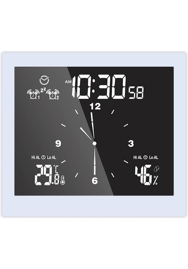Ts-wp10-w Su Geçirmez Banyo Duvar Saati Zamanlayıcı Ev Termometresi Higrometre Beyaz