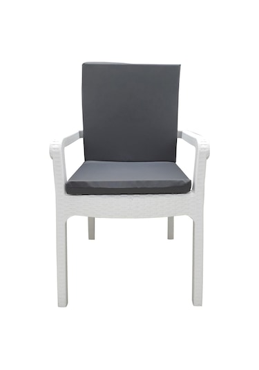 Mirzade 6 Adet Elit Su Geçirmez Yüksek Arkalı Minder-koyu Gri