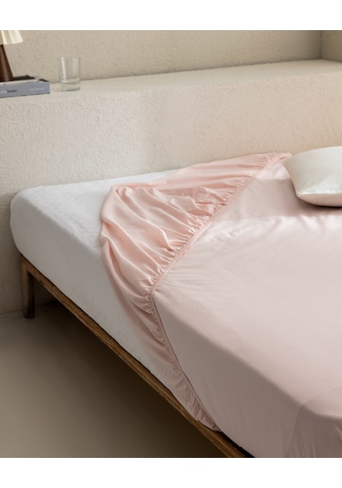 Manon Tek Kişilik Plus %100 Pamuk Ranforce Lastikli Çarşaf - Açık Pudra Çok Renkli