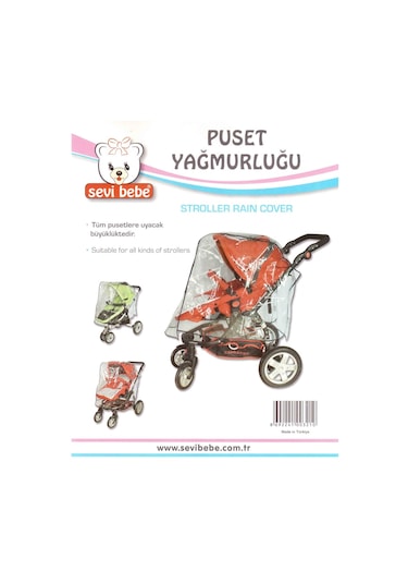 Sevi Bebe Puset Yağmurluğu Beyaz